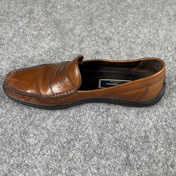 Y2K Bragano Men\'s 8.5 M Brown Leather Penny Loafers Slip-On Shoes Italy Preppy‎ main image 4